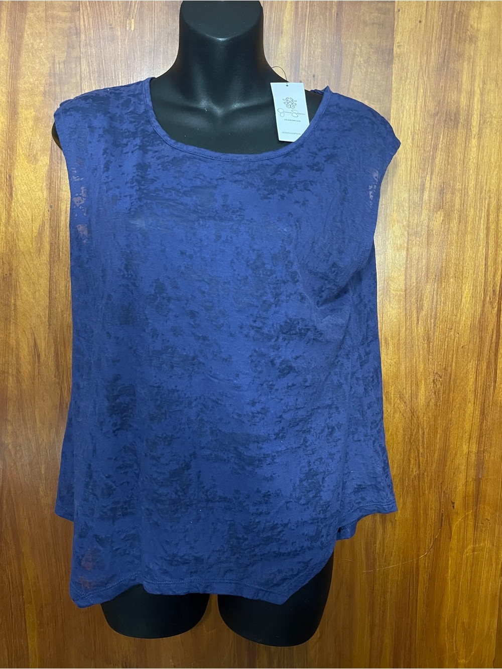 NWT Jessica Simpson Blue Layered Sleeveless Blouse Shirt Women's Size S